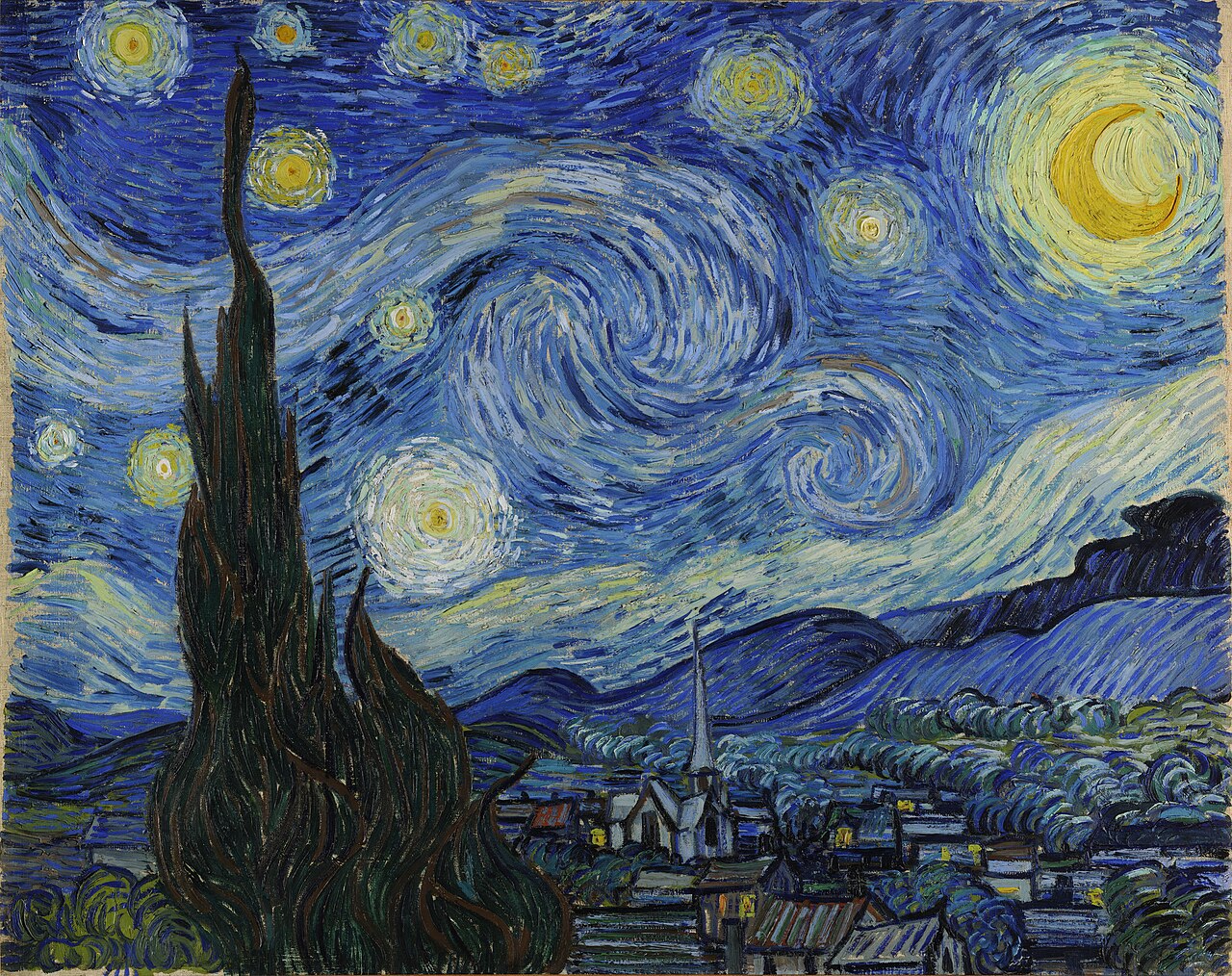 ゴッホ『星月夜』1889年、ニューヨーク近代美術館蔵