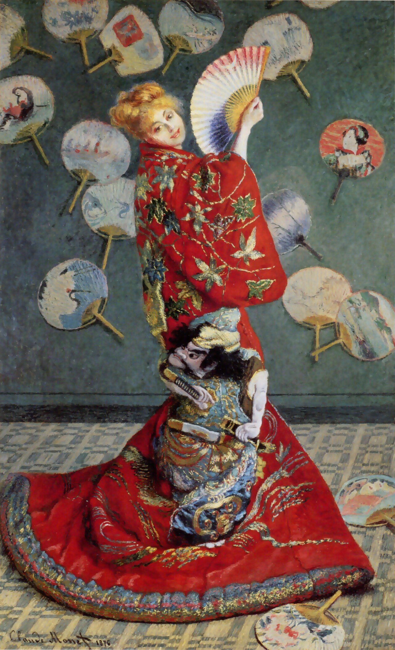 モネ『ラ・ジャポネーズ』1876年、ボストン美術館蔵。日本ブームに沸くパリで描かれた