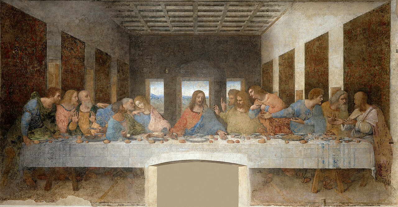 ダ・ヴィンチ『最後の晩餐』1495-1498年、サンタ・マリア・デッレ・グラツィエ修道院