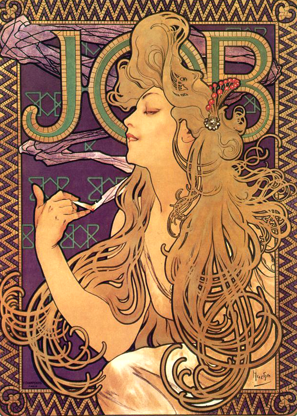 ミュシャ『JOB』ポスター、1896年
