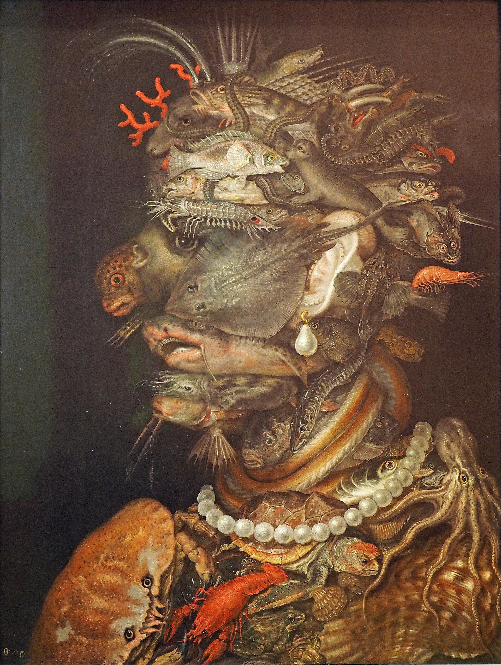 ジュゼッペ・アルチンボルド『水』1566年、ウィーン美術史美術館
