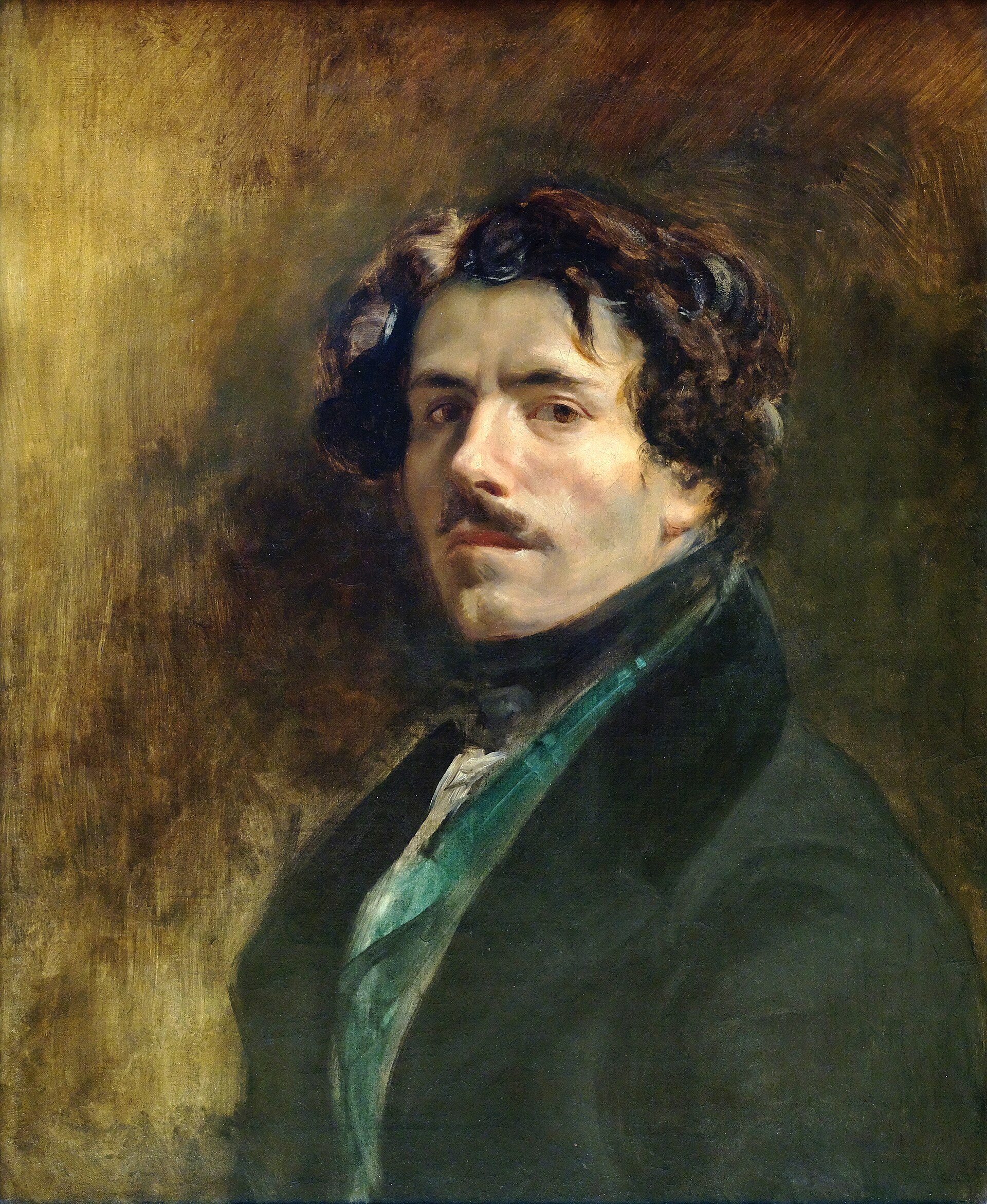 ウジェーヌ・ドラクロワ『自画像』1837年頃、ルーヴル美術館