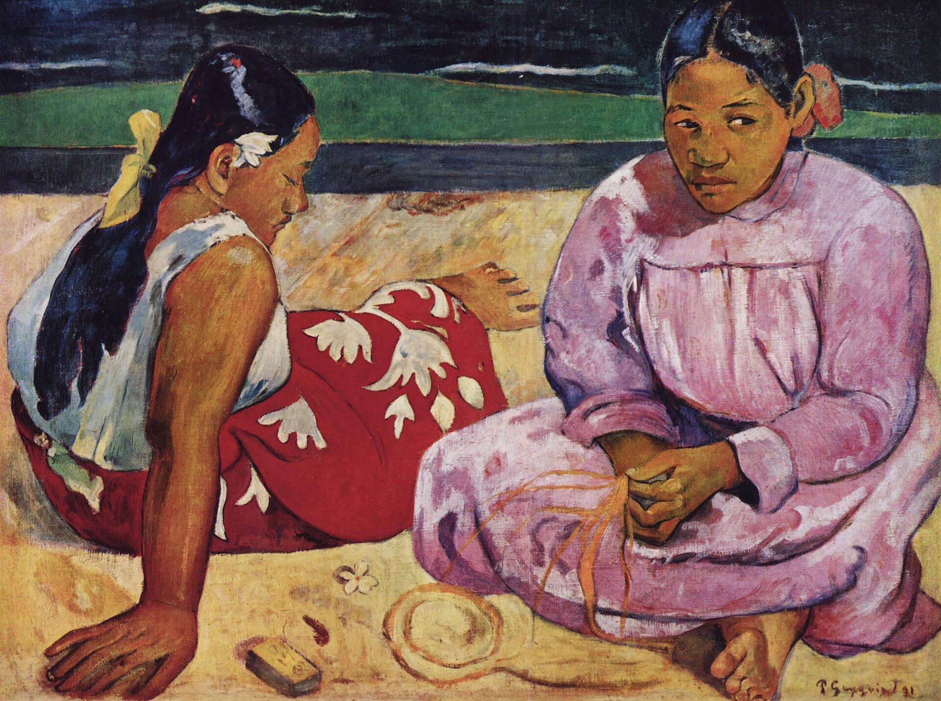 ゴーギャン『タヒチの女(浜辺にて)』1891年、オルセー美術館