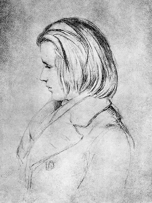 20歳のブラームス（1853年の素描）