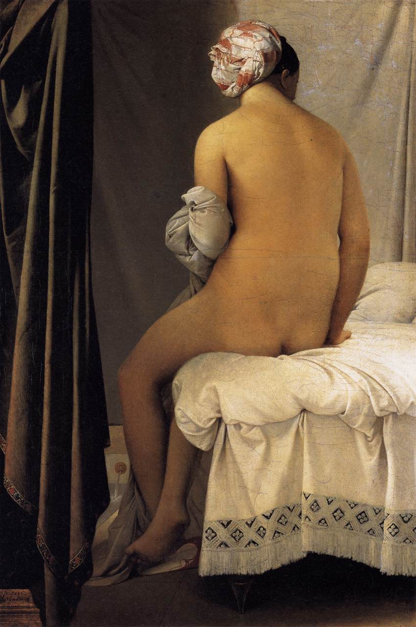 アングル『浴女（ヴァルパンソンの浴女）』1808年、ルーヴル美術館