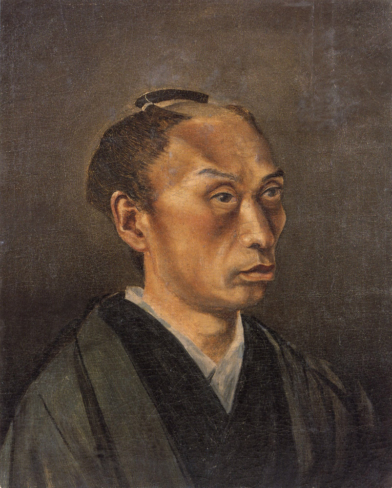 高橋由一『丁髷姿の自画像』笠間日動美術館 所蔵