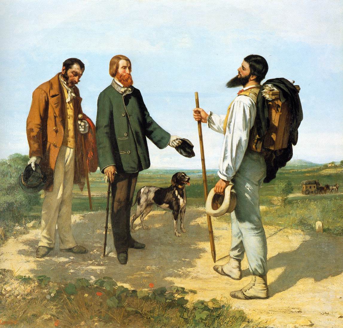クールベ『出会い（こんにちは、クールベさん）』1854年、ファーブル美術館